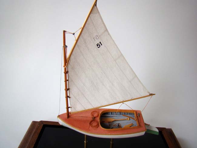 A highly detailed scale model of a 1923 Beetle Catboat made by Cape Cod model boat builder Tom Lauria — image 3